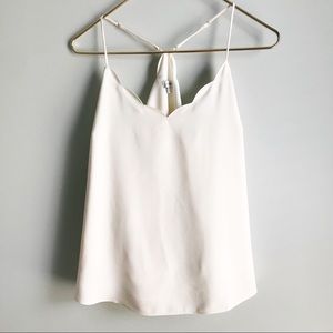 J. Crew Scalloped Edge White Shell
